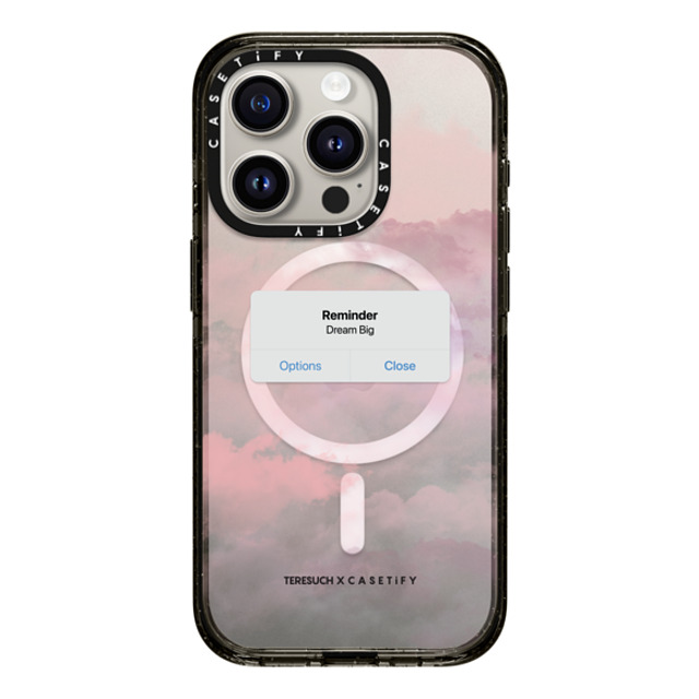 CASETiFY iPhone 15 Pro ケース ブラック インパクトケース MagSafe対応 Cloud,Quote The Dreamer Case