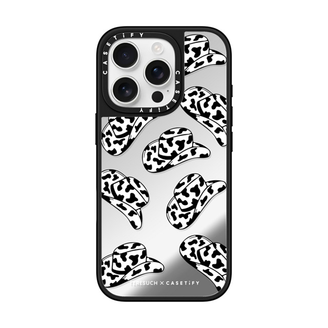 CASETiFY iPhone 16 Pro ケース Silver on Black ミラーケース MagSafe対応 The Cowgirl tere's.