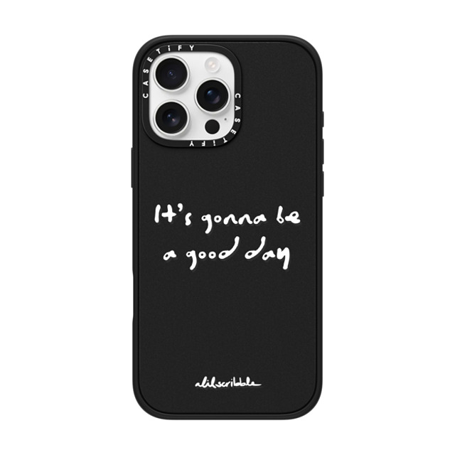 Alilscribble x CASETiFY iPhone 16 Pro Max ケース マットブラック インパクトケース MagSafe対応 LIL AFFIRMATION NO.1 by aLILscribble