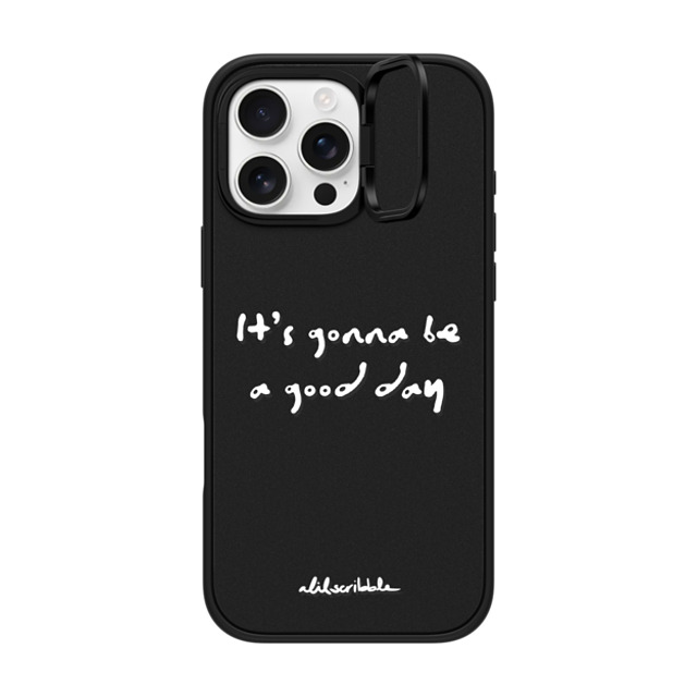 Alilscribble x CASETiFY iPhone 16 Pro Max ケース マットブラック インパクトリングスタンドケース MagSafe対応 LIL AFFIRMATION NO.1 by aLILscribble