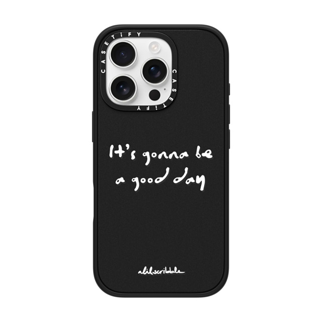 Alilscribble x CASETiFY iPhone 16 Pro ケース マットブラック インパクトケース MagSafe対応 LIL AFFIRMATION NO.1 by aLILscribble