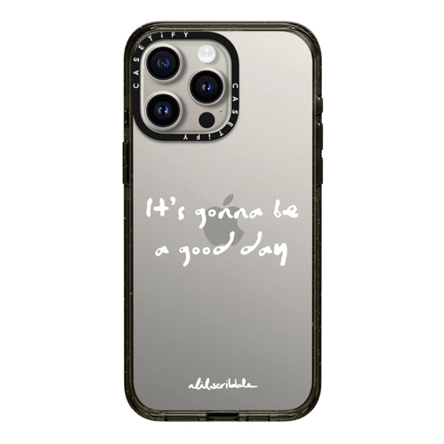 Alilscribble x CASETiFY iPhone 15 Pro Max ケース ブラック インパクトケース LIL AFFIRMATION NO.1 by aLILscribble