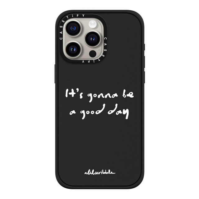 Alilscribble x CASETiFY iPhone 15 Pro Max ケース マットブラック インパクトケース MagSafe対応 LIL AFFIRMATION NO.1 by aLILscribble