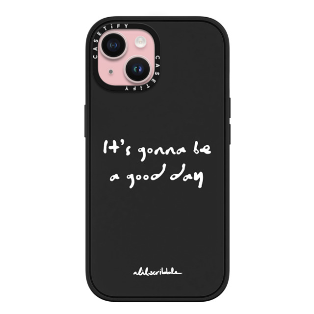 Alilscribble x CASETiFY iPhone 15 ケース マットブラック インパクトケース MagSafe対応 LIL AFFIRMATION NO.1 by aLILscribble