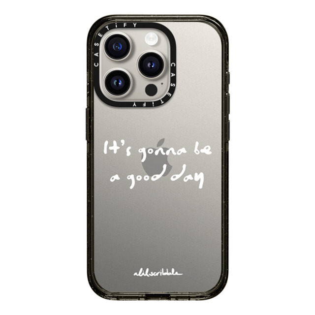 Alilscribble x CASETiFY iPhone 15 Pro ケース ブラック インパクトケース LIL AFFIRMATION NO.1 by aLILscribble