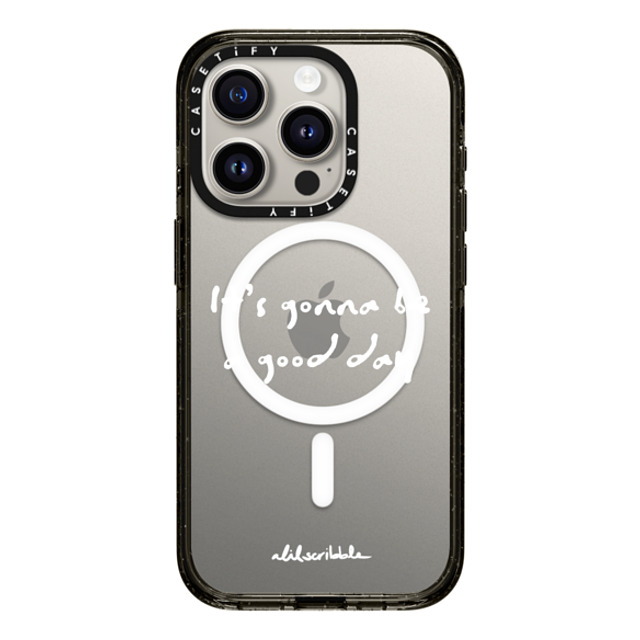 Alilscribble x CASETiFY iPhone 15 Pro ケース ブラック インパクトケース MagSafe対応 LIL AFFIRMATION NO.1 by aLILscribble