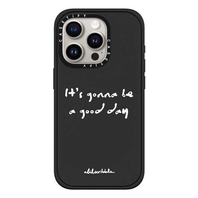 Alilscribble x CASETiFY iPhone 15 Pro ケース マットブラック インパクトケース MagSafe対応 LIL AFFIRMATION NO.1 by aLILscribble