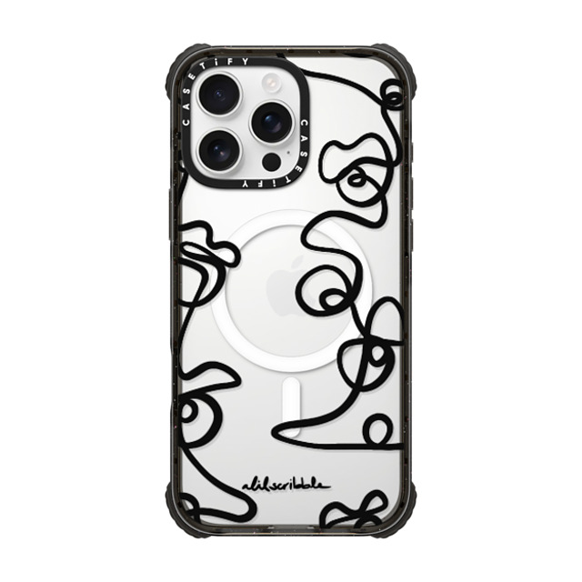 Alilscribble x CASETiFY iPhone 16 Pro Max Case Black ウルトラ インパクトケース MagSafe 対応 One Line 104 by aLILscribble Father's Day Alilscribble x CASETiFY iPhone 16 Pro Max Case Black ウルトラ インパクトケース MagSafe 対応 One Line 104 by aLILscribble Father's Day