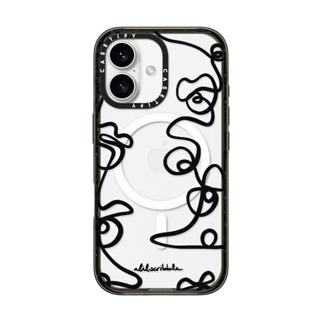 Alilscribble x CASETiFY iPhone 16 ケース ブラック インパクトケース MagSafe対応 One Line 104 by aLILscribble Father's Day Alilscribble x CASETiFY iPhone 16 ケース ブラック インパクトケース MagSafe対応 One Line 104 by aLILscribble Father's Day