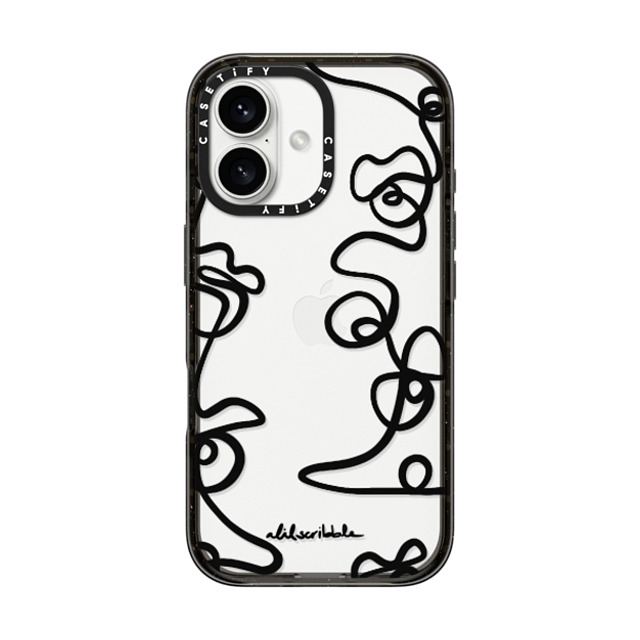 Alilscribble x CASETiFY iPhone 16 ケース ブラック インパクトケース One Line 104 by aLILscribble Father's Day Alilscribble x CASETiFY iPhone 16 ケース ブラック インパクトケース One Line 104 by aLILscribble Father's Day