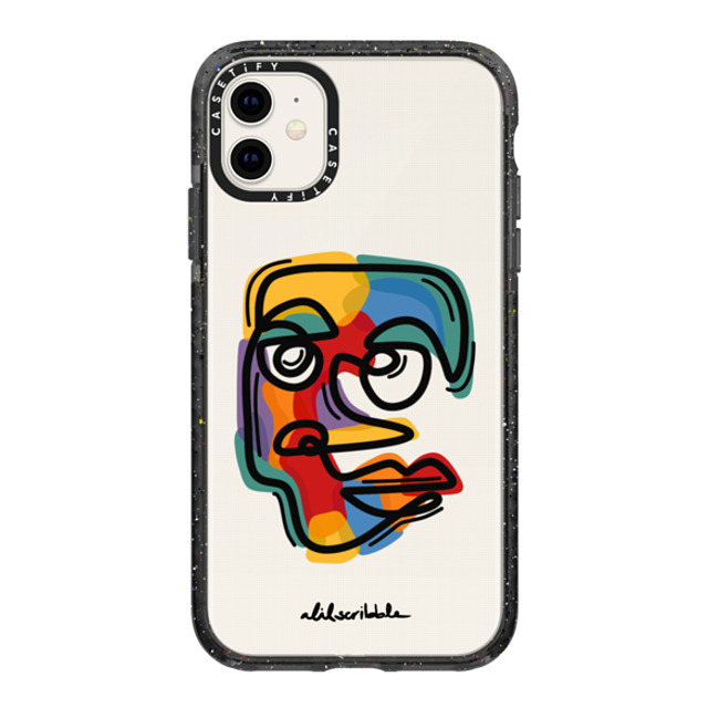 Alilscribble x CASETiFY iPhone 11 ケース Geometric,Line Art ブラック インパクトケース Faces by aLILscribble Back to School Alilscribble x CASETiFY iPhone 11 ケース Geometric,Line Art ブラック インパクトケース Faces by aLILscribble Back to School