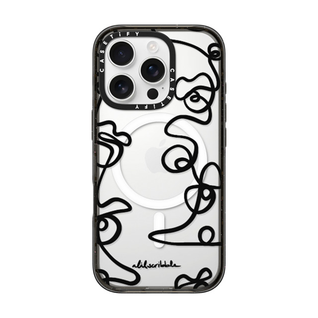 Alilscribble x CASETiFY iPhone 16 Pro ケース ブラック インパクトケース MagSafe対応 One Line 104 by aLILscribble Father's Day Alilscribble x CASETiFY iPhone 16 Pro ケース ブラック インパクトケース MagSafe対応 One Line 104 by aLILscribble Father's Day