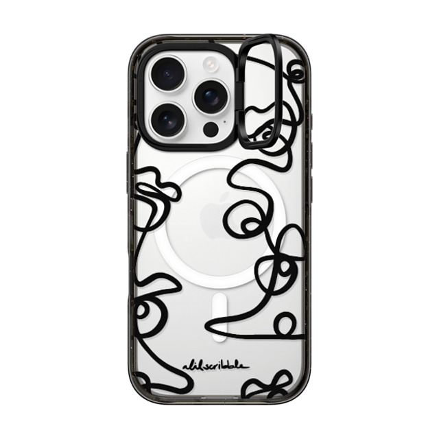 Alilscribble x CASETiFY iPhone 16 Pro Case Black インパクトリングスタンドケース MagSafe対応 One Line 104 by aLILscribble Father's Day Alilscribble x CASETiFY iPhone 16 Pro Case Black インパクトリングスタンドケース MagSafe対応 One Line 104 by aLILscribble Father's Day