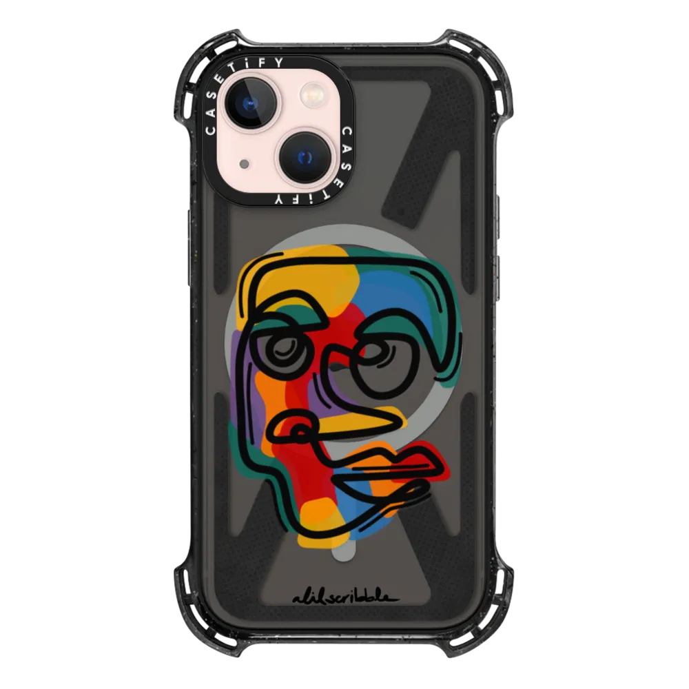 Bounce iPhone 13 Mini Case MagSafe Compatible - Faces by aLILscribble