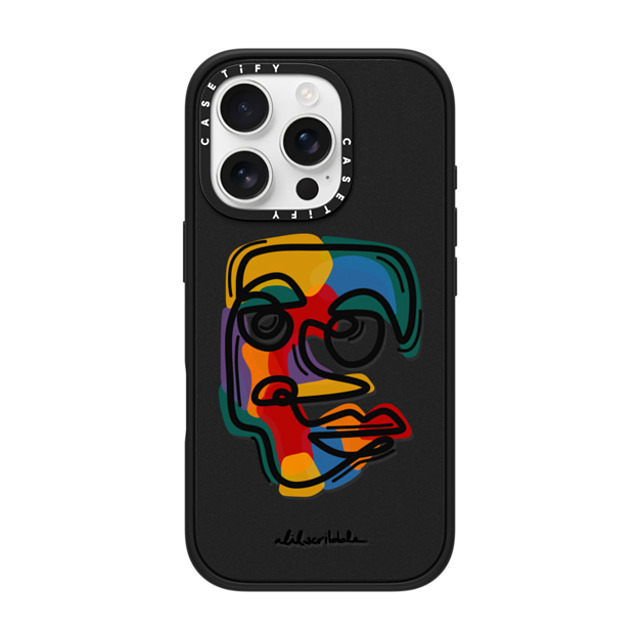 Alilscribble x CASETiFY iPhone 16 Pro Case Geometric,Line Art Matte Black Impact Case MagSafe Compatible Faces by aLILscribble Father's Day Alilscribble x CASETiFY iPhone 16 Pro Case Geometric,Line Art Matte Black Impact Case MagSafe Compatible Faces by aLILscribble Father's Day