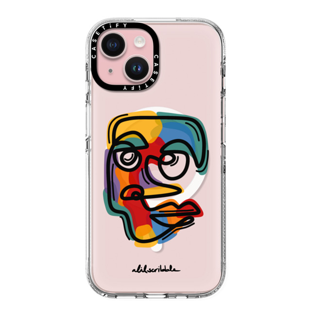 Alilscribble x CASETiFY iPhone 15 ケース Geometric,Line Art クリア クリア ケース MagSafe対応 Faces by aLILscribble Back to School Alilscribble x CASETiFY iPhone 15 ケース Geometric,Line Art クリア クリア ケース MagSafe対応 Faces by aLILscribble Back to School