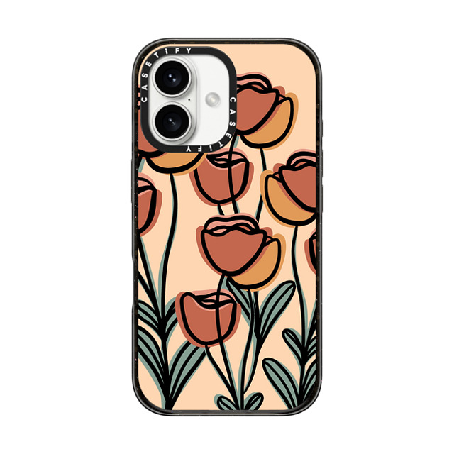 Alilscribble x CASETiFY iPhone 16 ケース Floral,Geometric ブラック インパクトケース MagSafe対応 A Flower For You by aLILscribble Father's Day Alilscribble x CASETiFY iPhone 16 ケース Floral,Geometric ブラック インパクトケース MagSafe対応 A Flower For You by aLILscribble Father's Day