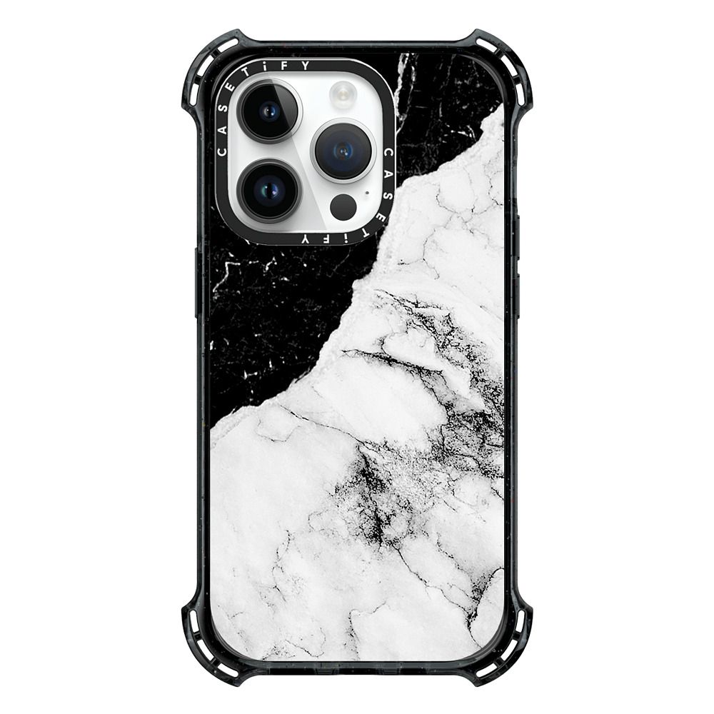 Bounce iPhone 14 Pro Case MagSafe Compatible - Black and White Contrast  Marble