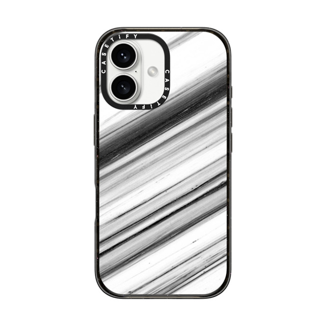 CASETiFY iPhone 16 ケース ブラック インパクトケース Black and White Stripe Marble marblous Back to School CASETiFY iPhone 16 ケース ブラック インパクトケース Black and White Stripe Marble marblous Back to School