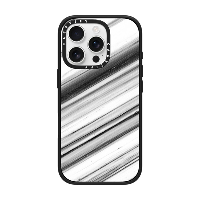 CASETiFY iPhone 16 Pro ケース マットブラック インパクトケース MagSafe対応 Black and White Stripe Marble marblous Back to School CASETiFY iPhone 16 Pro ケース マットブラック インパクトケース MagSafe対応 Black and White Stripe Marble marblous Back to School