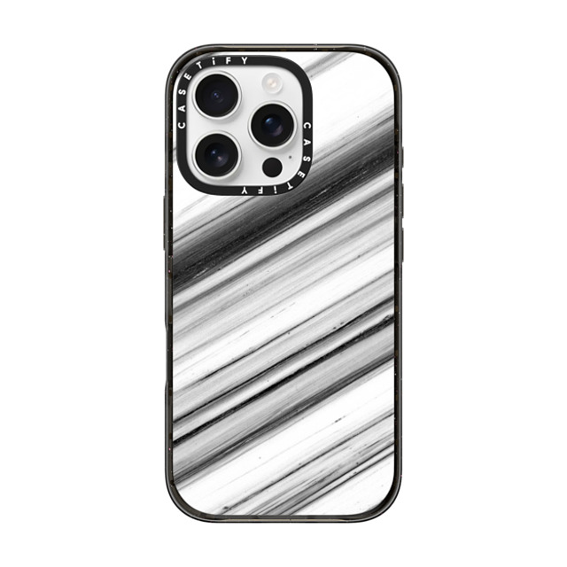 CASETiFY iPhone 16 Pro ケース ブラック インパクトケース Black and White Stripe Marble marblous Back to School CASETiFY iPhone 16 Pro ケース ブラック インパクトケース Black and White Stripe Marble marblous Back to School