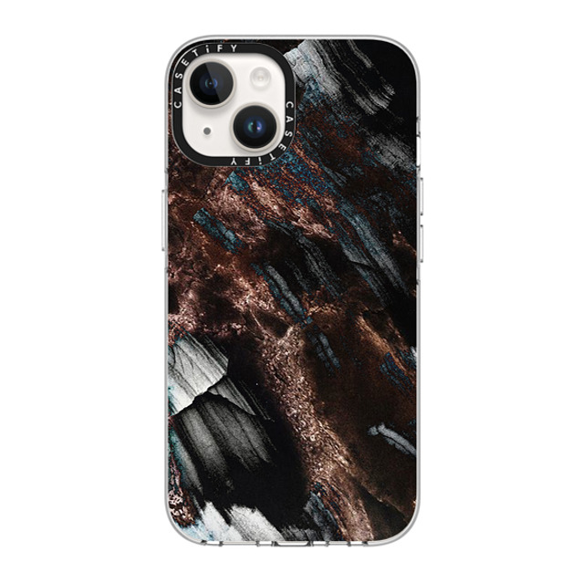 CASETiFY iPhone 14 Case Clear Clear Case MagSafe Compatible Pattern,Minimalism Brown Black Onyx Marble CASETiFY iPhone 14 Case Clear Clear Case MagSafe Compatible Pattern,Minimalism Brown Black Onyx Marble