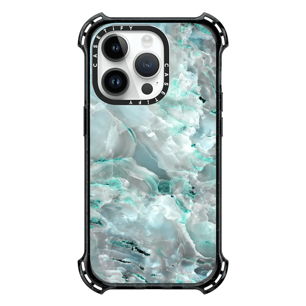 Bounce iPhone 14 Pro Case MagSafe Compatible Teal Onyx Marble