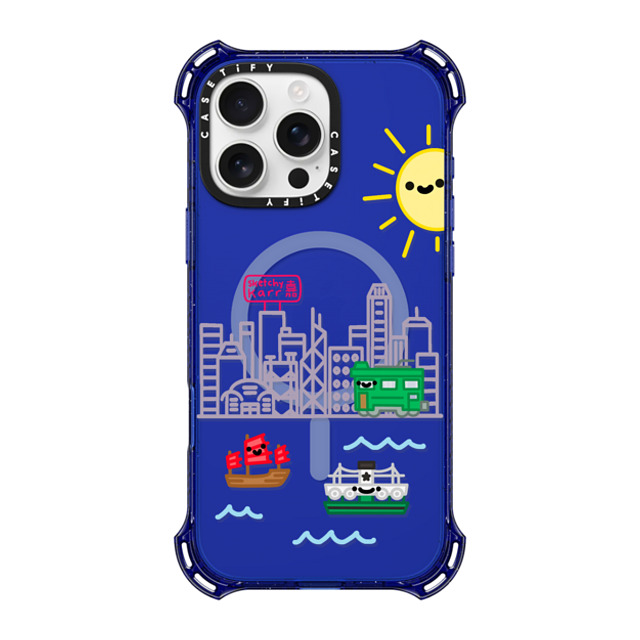 sketchykarr x CASETiFY iPhone 16 Pro Max Case Cartoon,Travel コバルトブルー バウンスケース Hong Kong Skyline Father's Day sketchykarr x CASETiFY iPhone 16 Pro Max Case Cartoon,Travel コバルトブルー バウンスケース Hong Kong Skyline Father's Day