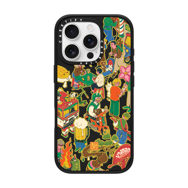 AlanlertNuttee x CASETiFY iPhone 16 Pro ケース マットブラック インパクトケース The Night Market