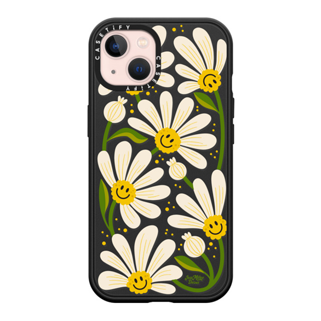 Jess Miller Draws x CASETiFY iPhone 13 ケース マットブラック インパクトケース MagSafe対応 90s Daisy