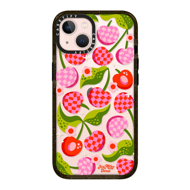 Jess Miller Draws x CASETiFY iPhone 13 ケース ブラック インパクトケース Checkered Cherries