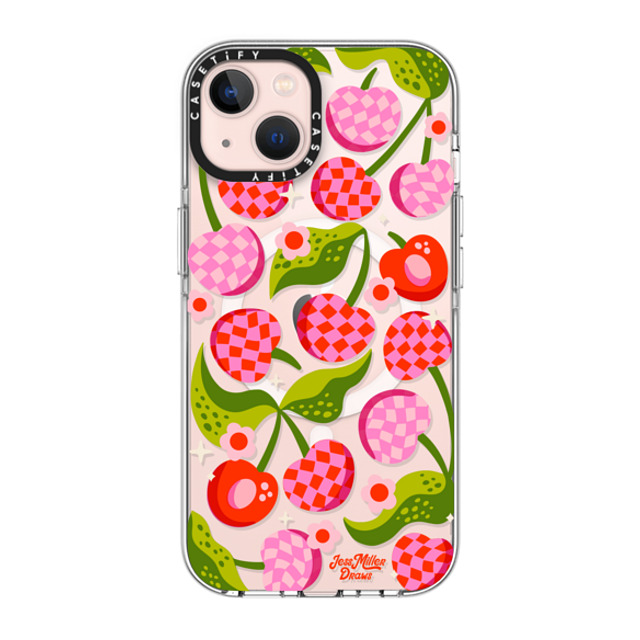 Jess Miller Draws x CASETiFY iPhone 13 ケース クリア クリア ケース MagSafe対応 Checkered Cherries