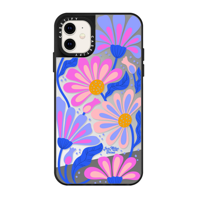 Jess Miller Draws x CASETiFY iPhone 11 Case Summer,Floral Silver on Black ミラーケース Mystic Daisy Mother's Day Jess Miller Draws x CASETiFY iPhone 11 Case Summer,Floral Silver on Black ミラーケース Mystic Daisy Mother's Day