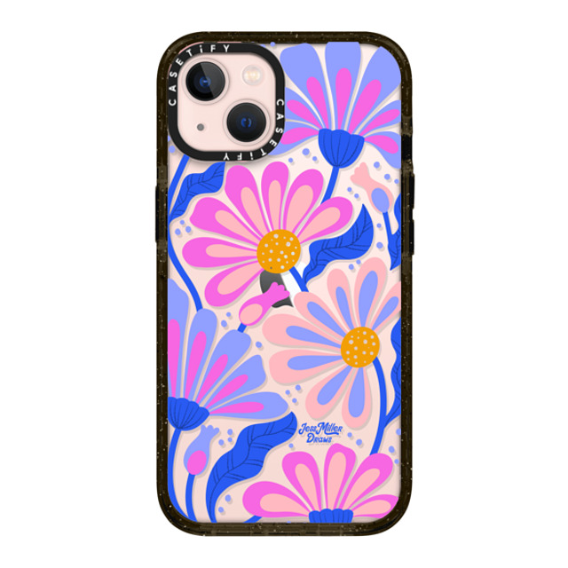 Jess Miller Draws x CASETiFY iPhone 13 ケース ブラック インパクトケース Mystic Daisy