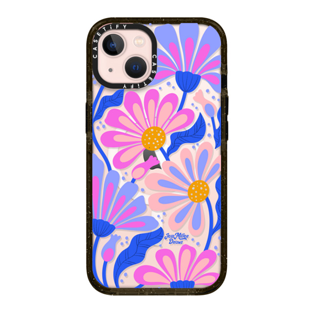 Jess Miller Draws x CASETiFY iPhone 13 ケース ブラック インパクトケース MagSafe対応 Mystic Daisy