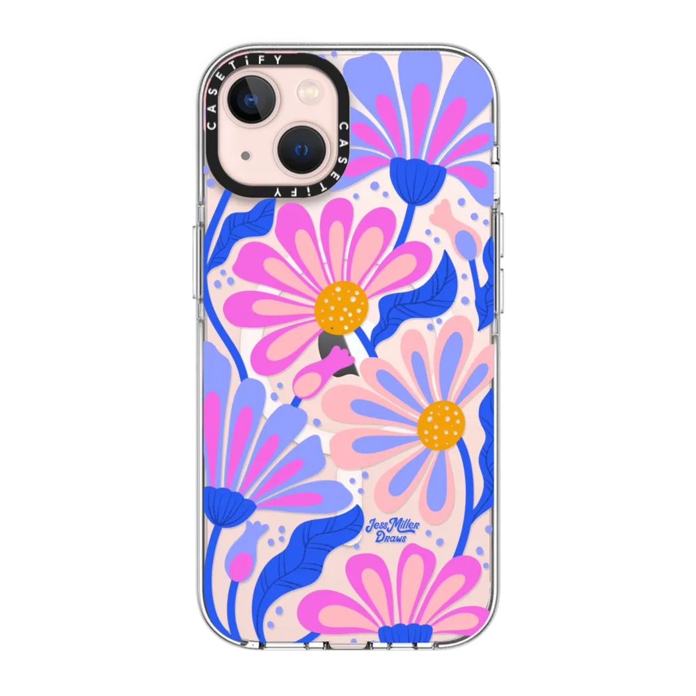 Clear iPhone 13 Case MagSafe Compatible - Mystic Daisy