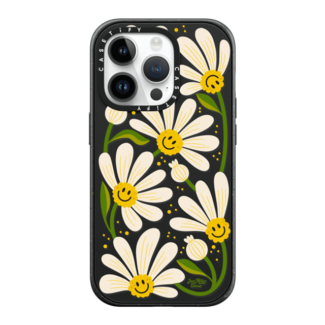 Jess Miller Draws x CASETiFY iPhone 14 Pro ケース マットブラック インパクトケース MagSafe対応 90s Daisy