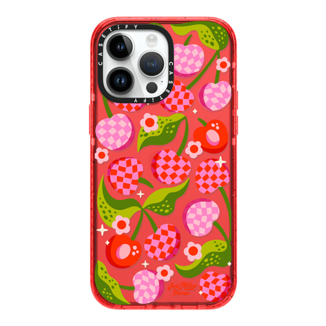 Jess Miller Draws x CASETiFY iPhone 14 Pro Max Case Cherry,Strawberry レッド インパクトケース Checkered Cherries Mother's Day Jess Miller Draws x CASETiFY iPhone 14 Pro Max Case Cherry,Strawberry レッド インパクトケース Checkered Cherries Mother's Day