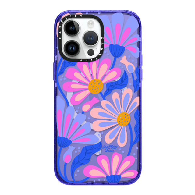 Jess Miller Draws x CASETiFY iPhone 14 Pro Max ケース Peri Purple インパクトケース MagSafe対応 Mystic Daisy