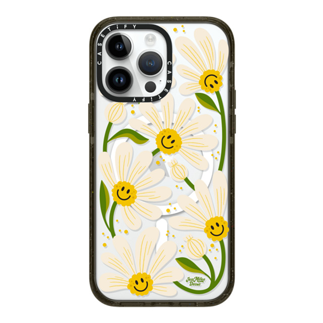 Jess Miller Draws x CASETiFY iPhone 14 Pro Max ケース ブラック インパクトケース MagSafe対応 90s Daisy