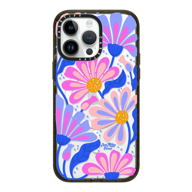 Jess Miller Draws x CASETiFY iPhone 14 Pro Max ケース ブラック インパクトケース MagSafe対応 Mystic Daisy