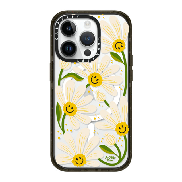 Jess Miller Draws x CASETiFY iPhone 14 Pro ケース ブラック インパクトケース MagSafe対応 90s Daisy