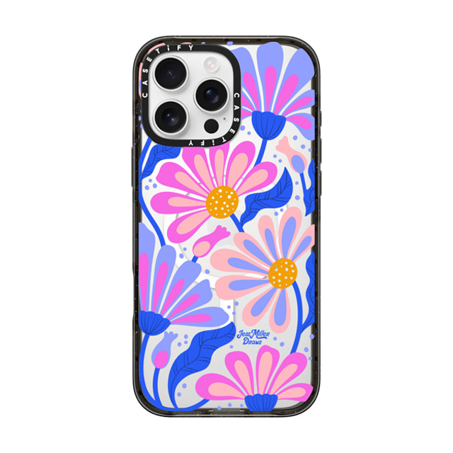 Jess Miller Draws x CASETiFY iPhone 16 Pro Max ケース ブラック インパクトケース MagSafe対応 Mystic Daisy