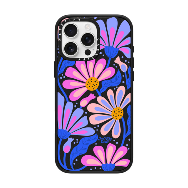 Jess Miller Draws x CASETiFY iPhone 16 Pro Max ケース マットブラック インパクトケース MagSafe対応 Mystic Daisy