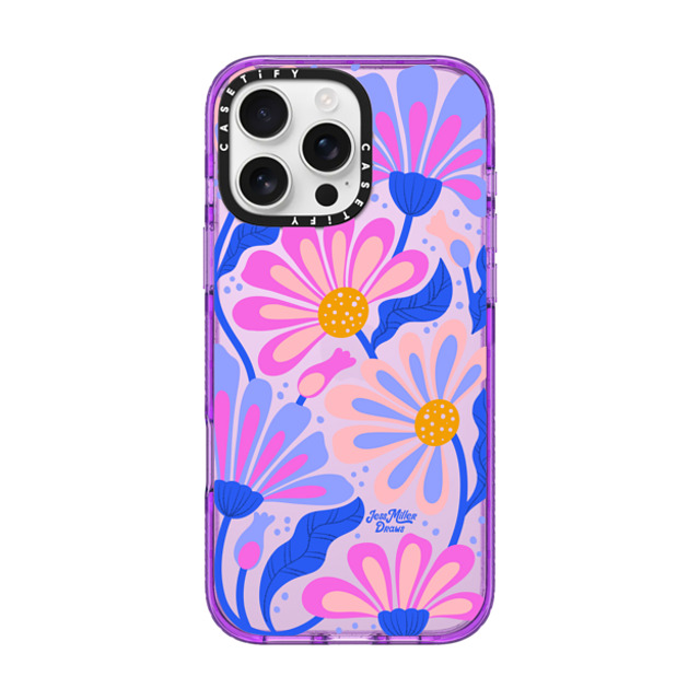 Jess Miller Draws x CASETiFY iPhone 16 Pro Max ケース パープル インパクトケース Mystic Daisy