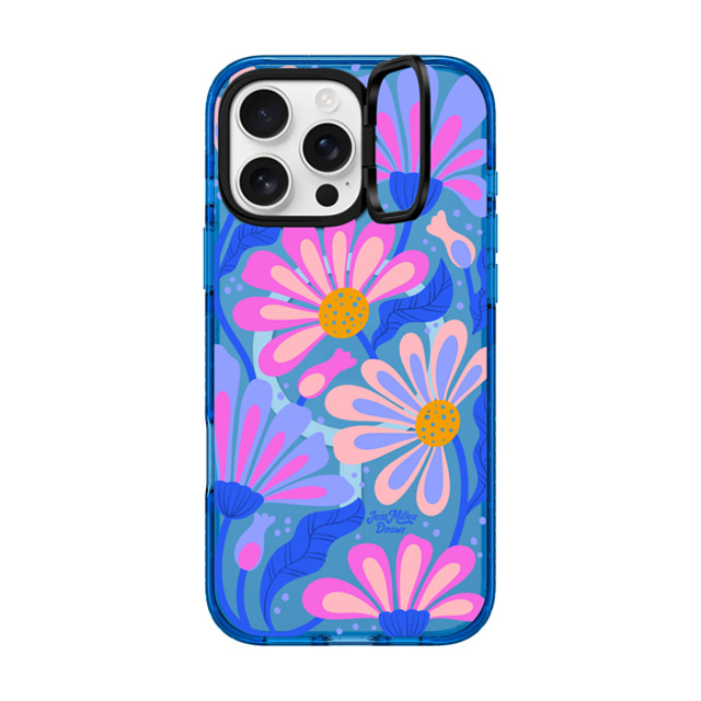 Jess Miller Draws x CASETiFY iPhone 16 Pro Max ケース スカイブルー インパクトリングスタンドケース MagSafe対応 Mystic Daisy