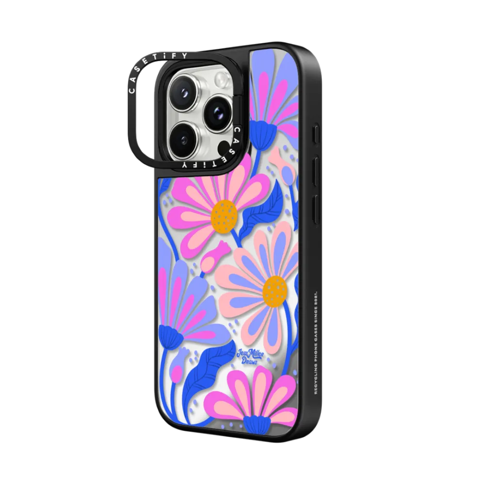Mirror Ring Stand iPhone 16 Pro Max Case MagSafe Compatible - Mystic Daisy
