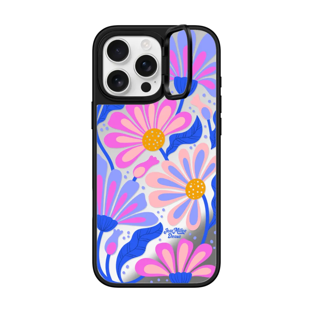 Mirror Ring Stand iPhone 16 Pro Max Case MagSafe Compatible - Mystic Daisy