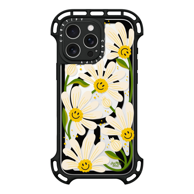 Jess Miller Draws x CASETiFY iPhone 16 Pro Max ケース ブラック ウルトラ バウンスケース MagSafe対応 90s Daisy