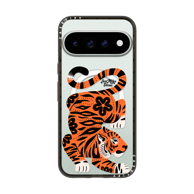 Jess Miller Draws x CASETiFY Pixel 11 Pro XL �P�[�X �u���b�N �R���p�N�g�P�[�X MagSafe�Ή� Fierce Tiger